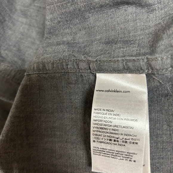 Mens Calvin Klein Jeans Ombré Gray and Black Check Button Down Shirt, size M - Picture 7 of 7